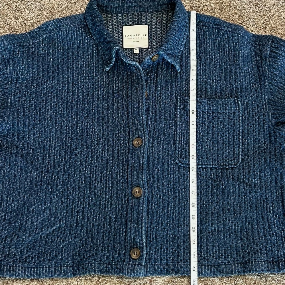 Bagatelle Blue Textured Chambray Button Up Jacket Boxy Fit Women’s XL  NEE - Picture 15 of 16